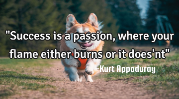 "Success is a passion, where your flame either burns or it does