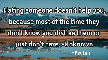 Hating someone doesn