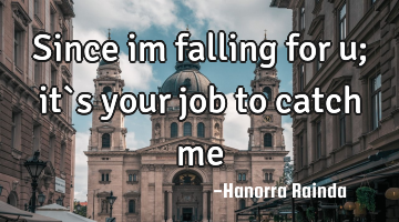 Since im falling for u; it`s your job to catch me