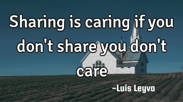 Sharing is caring if you don