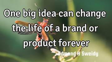 One big idea can change the life of a brand or product