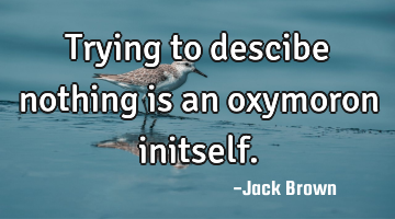 Trying to descibe nothing is an oxymoron initself.