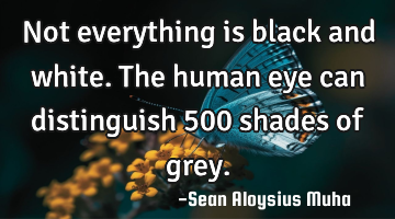 Not everything is black and white. The human eye can distinguish 500 shades of