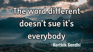 The word different doesn