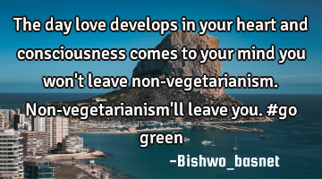 The day love develops in your heart and consciousness comes to your mind you won