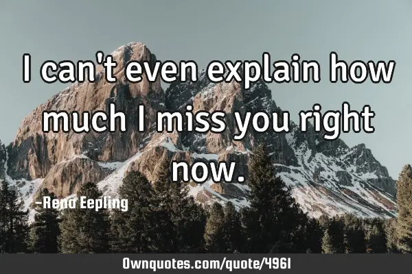 I Can T Even Explain How Much I Miss You Right Now Ownquotes Com