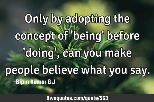 Only by adopting the concept of 