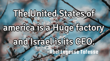 The United States of america is a Huge factory and Israel is its CEO.