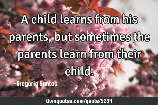 A child learns from his parents, but sometimes the parents learn from their