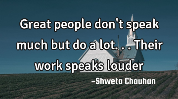 Great people don
