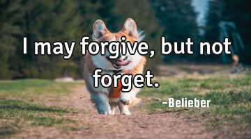 I may forgive, but not