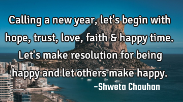 Calling a new year, let