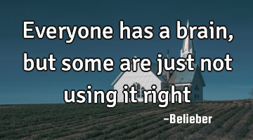 Everyone has a brain, but some are just not using it right