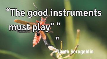 “The good instruments must play” " الآلات الجيدة لابد أن تعزف"