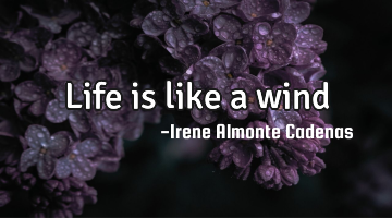 Life is like a wind