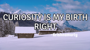 CURIOSITY IS MY BIRTH RIGHT