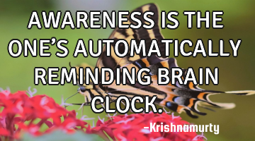 AWARENESS IS THE ONE’S AUTOMATICALLY REMINDING BRAIN CLOCK.