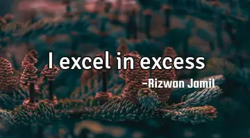 I excel in excess