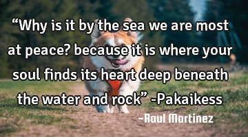 “Why is it by the sea we are most at peace? because it is where your soul finds its heart deep