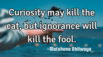 Curiosity may kill the cat, but ignorance will kill the fool.