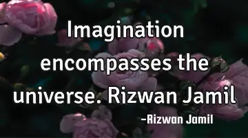 Imagination encompasses the universe. Rizwan Jamil