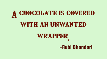 A chocolate is covered with an unwanted wrapper.