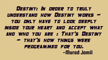 Destiny: In order to truly understand how Destiny works - you only have to look deeply inside your