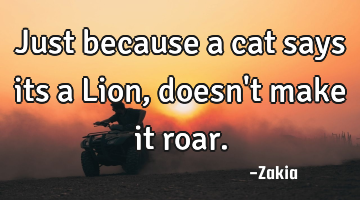 Just because a cat says its a Lion, doesn