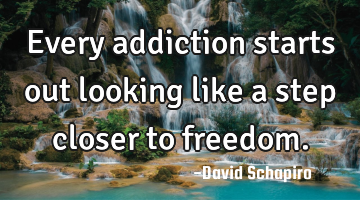Every addiction starts out looking like a step closer to freedom.