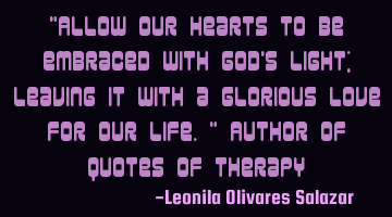 "Allow our hearts to be embraced with God