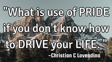 "What is use of PRIDE if you don
