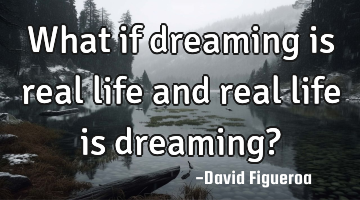 What if dreaming is real life and real life is dreaming?