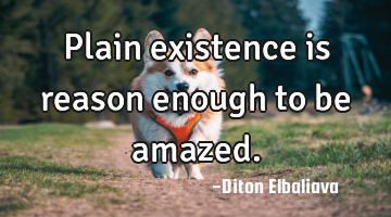 Plain existence is reason enough to be amazed.
