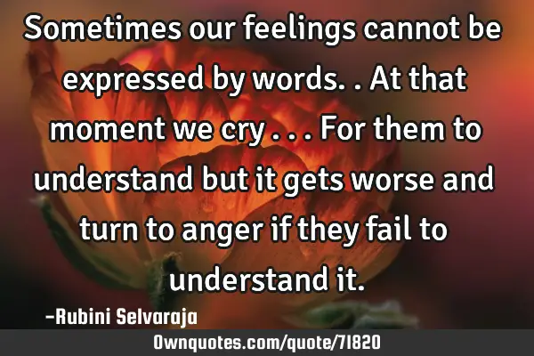 Sometimes Our Feelings Cannot Be Expressed By Words at That OwnQuotes