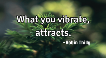 What you vibrate, attracts.