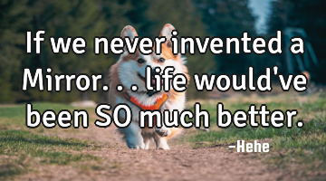 If we never invented a Mirror... life would