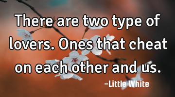 There are two type of lovers.Ones that cheat on each other and us.