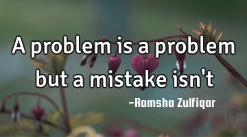 A problem is a problem but a mistake isn