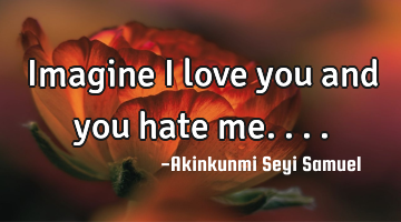 Imagine I love you and you hate me....