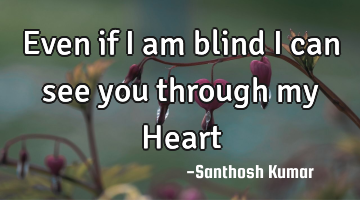 Even if I am blind I can see you through my Heart