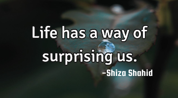 Life has a way of surprising us.