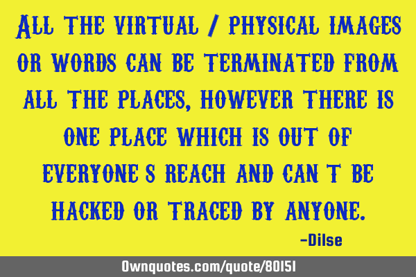 All the virtual / physical images or words can be terminated from all the places, however there is