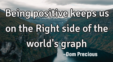 Being positive keeps us on the Right side of the world