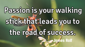 Passion is your walking stick that leads you to the road of success.