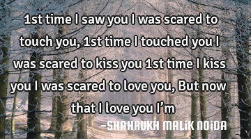 1st time I saw you I was scared to touch you, 1st time I touched you I was scared to kiss you 1st
