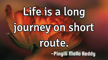 Life is a long journey on short route.