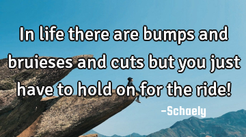 In life there are bumps and bruieses and cuts but you just have to hold on for the ride!
