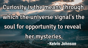 Curiosity is the means through which the universe signal
