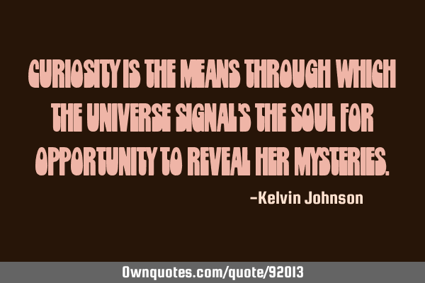 Curiosity is the means through which the universe signal