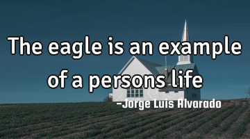 The eagle is an example of a persons life